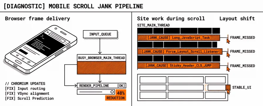 Chrome Cut Android Scroll Jank 48%: What to Check on Your Site
